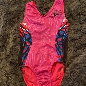 Gymnastics and dance leotard. Pink and black Simone biles GK leotard